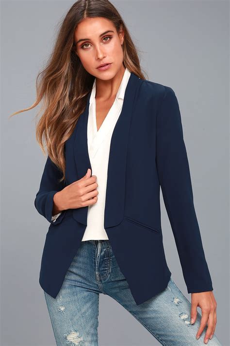 navy blue jacket outfit